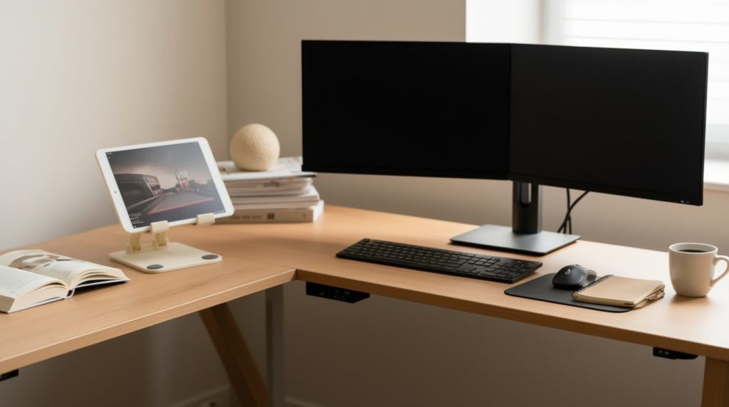 L字デスクを活用したイラストレーターの作業環境