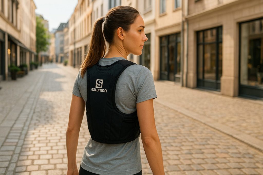 ACTIVE SKIN 8を装着したモデルが、美しい街の中を歩いているイメージ写真