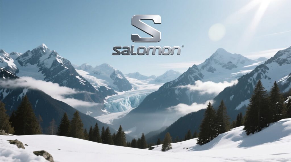 フランス・アルプスの美しい山々とサロモンのロゴを組み合わせたイメージ画像