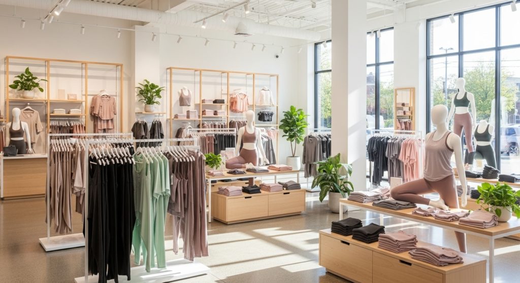 ヨガウェアを販売している店舗のイメージ