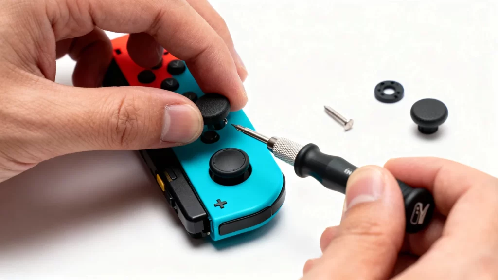 ジョイコン修理作業の様子