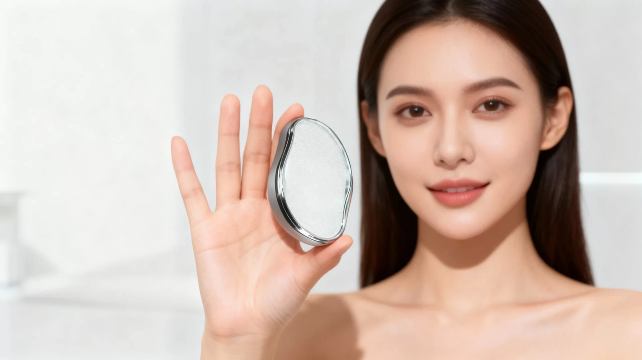 ナノガラス脱毛器を手に持っているイメージ画像