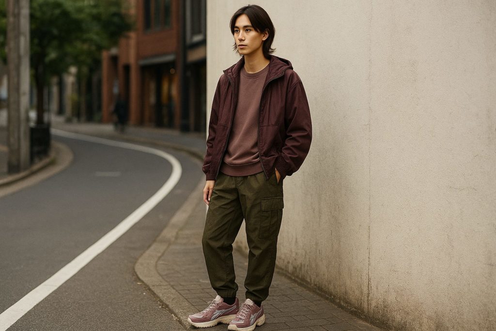 ACS PROを履いたおしゃれな人のストリートスナップ風写真