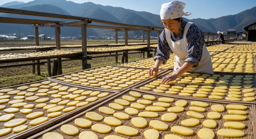 干し芋作りのプロが干し芋を作るイメージ画像