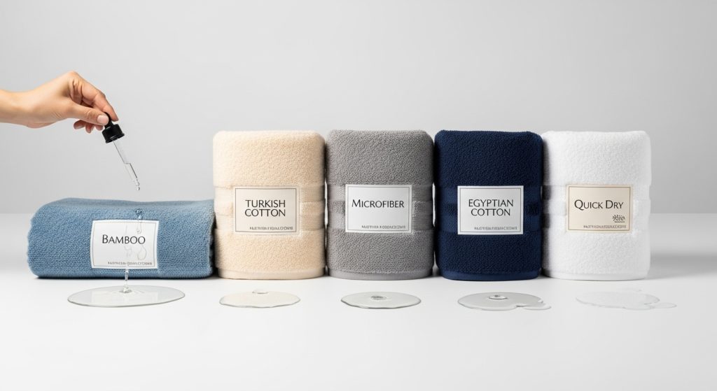 バスタオルの吸水力比較イメージ