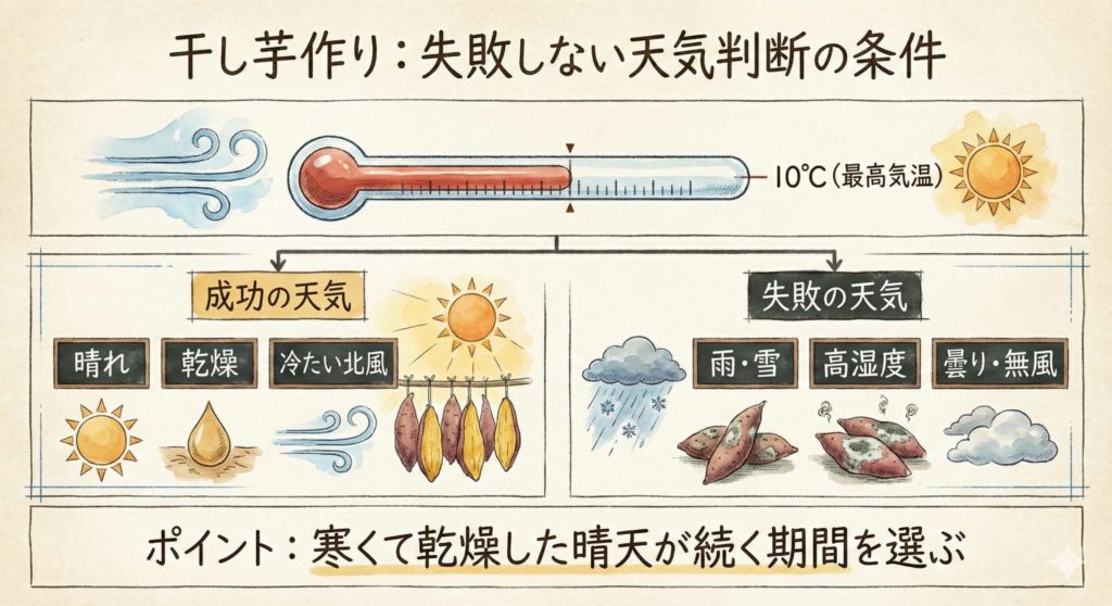 干し芋を作る時期を表現した図
