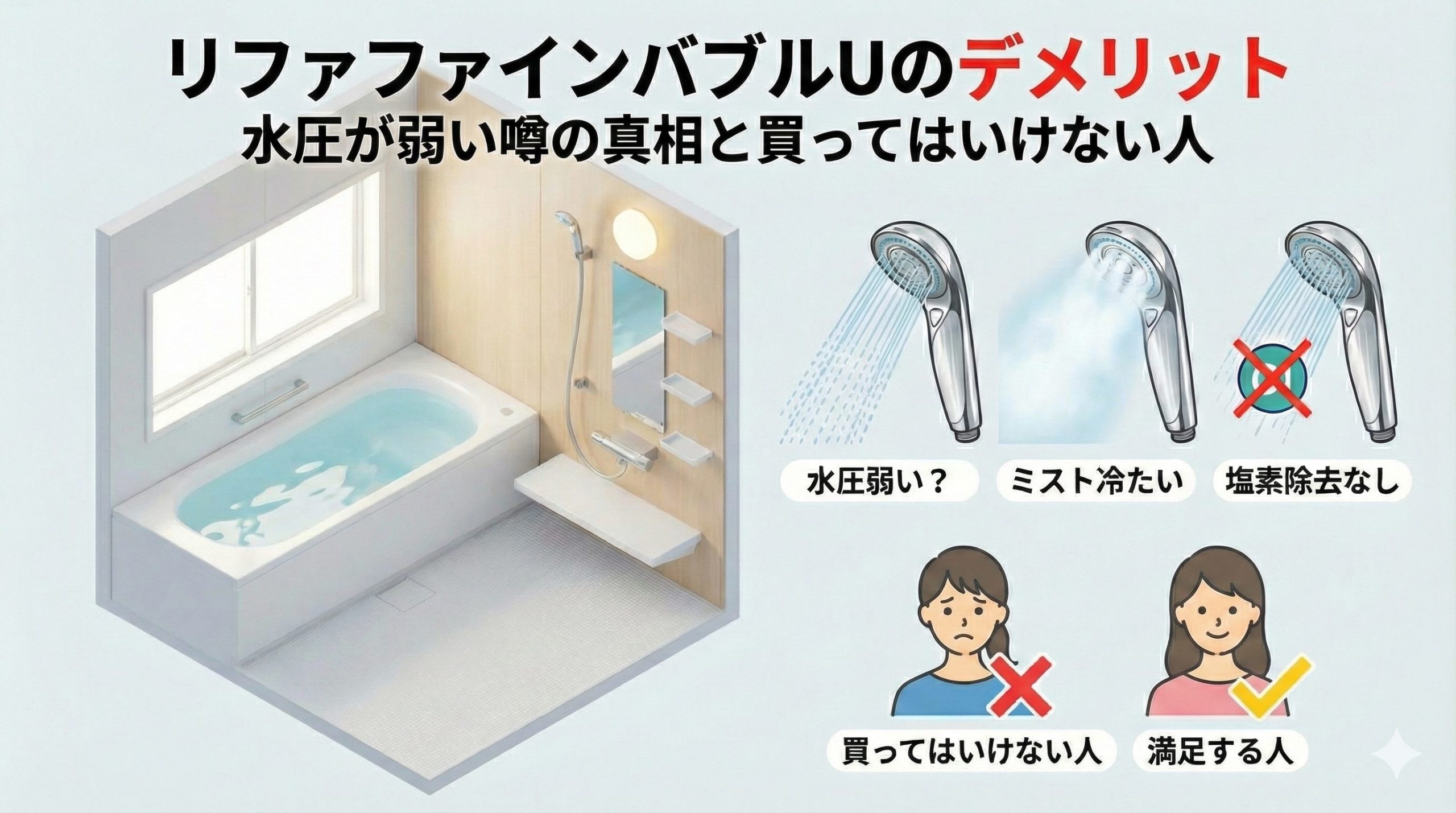 リファファインバブルUのデメリットを解説するイメージ画像