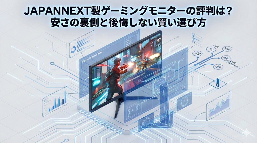 JAPANNEXT製のゲーミングモニターの評判や選び方のイメージ画像
