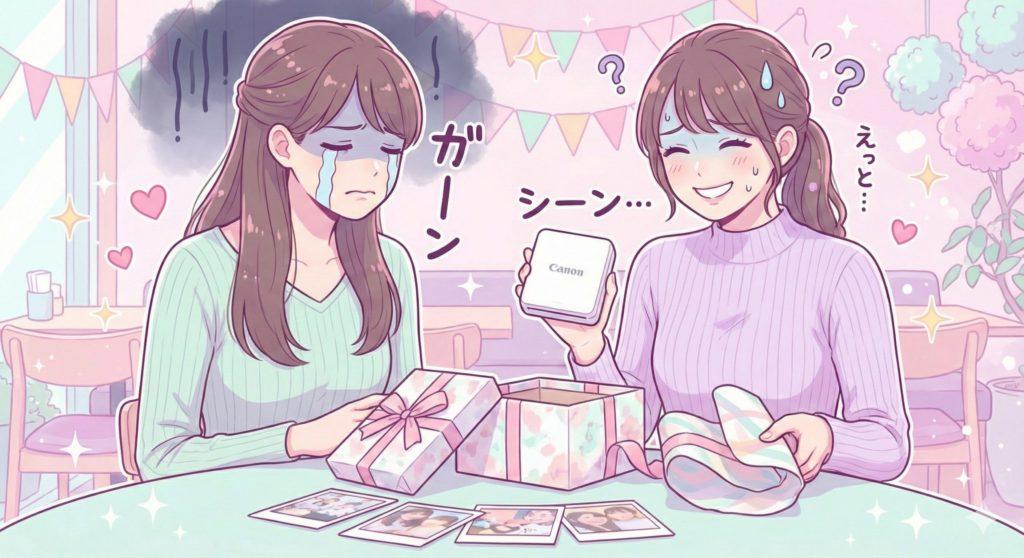 スマホプリンターを贈られても喜ばれないイメージイラスト