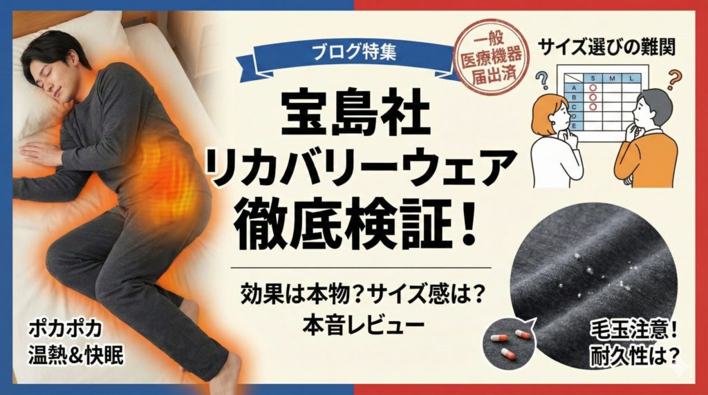 宝島社リカバリーウェアの効果やサイズ選びなどの口コミに関するイメージ画像