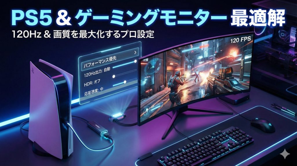 ゲーミングモニターの設定でPS5における最適解のイメージ画像