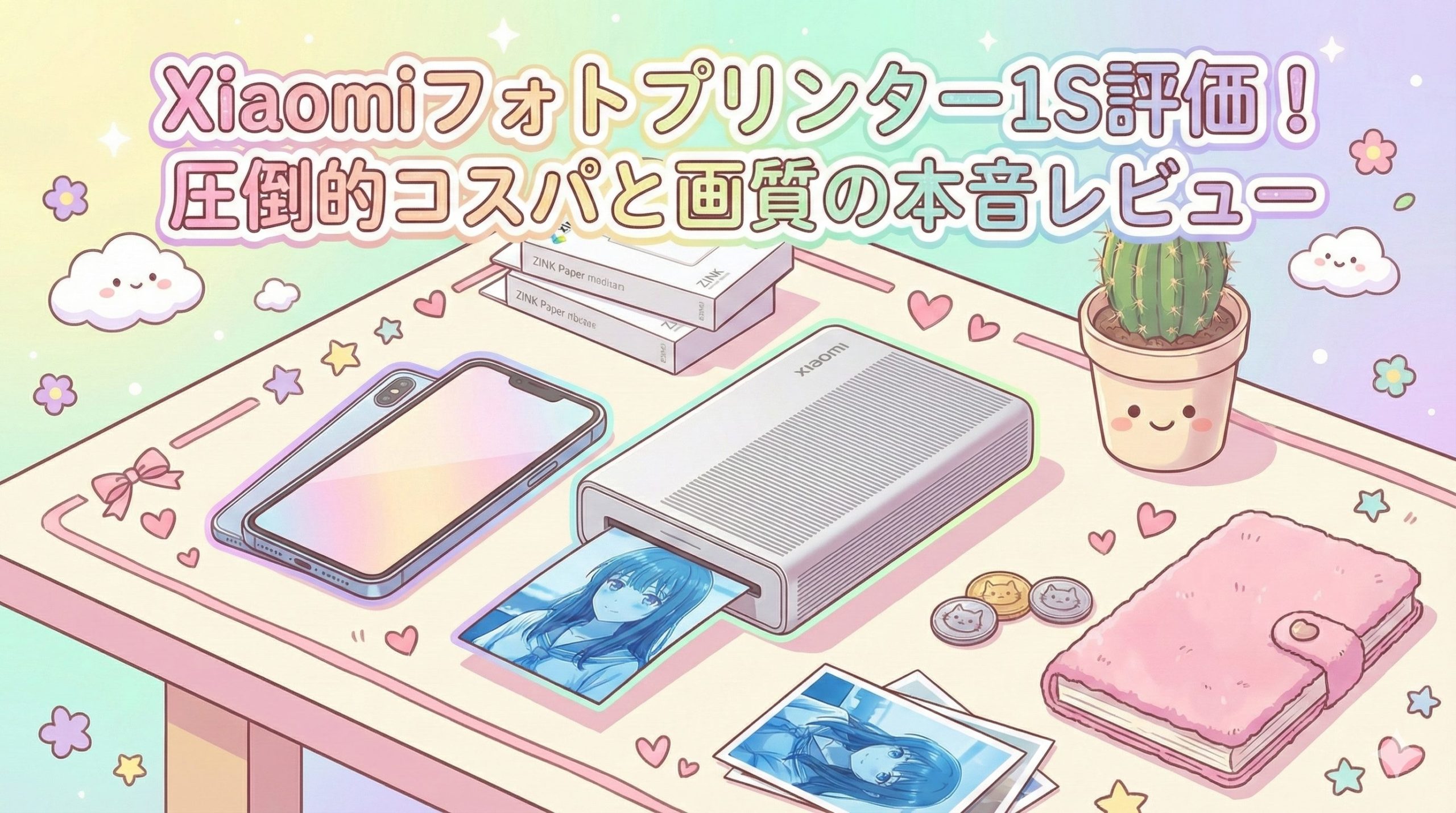 Xiaomiのフォトプリンター S1の使用イメージイラスト