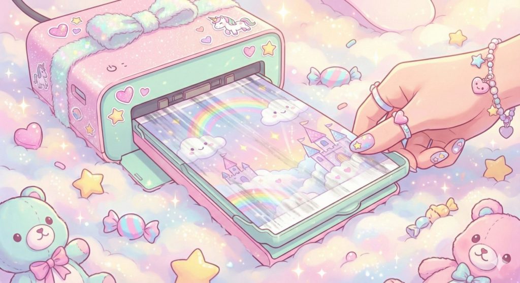 印刷された写真にかすれやスジが入っている様子