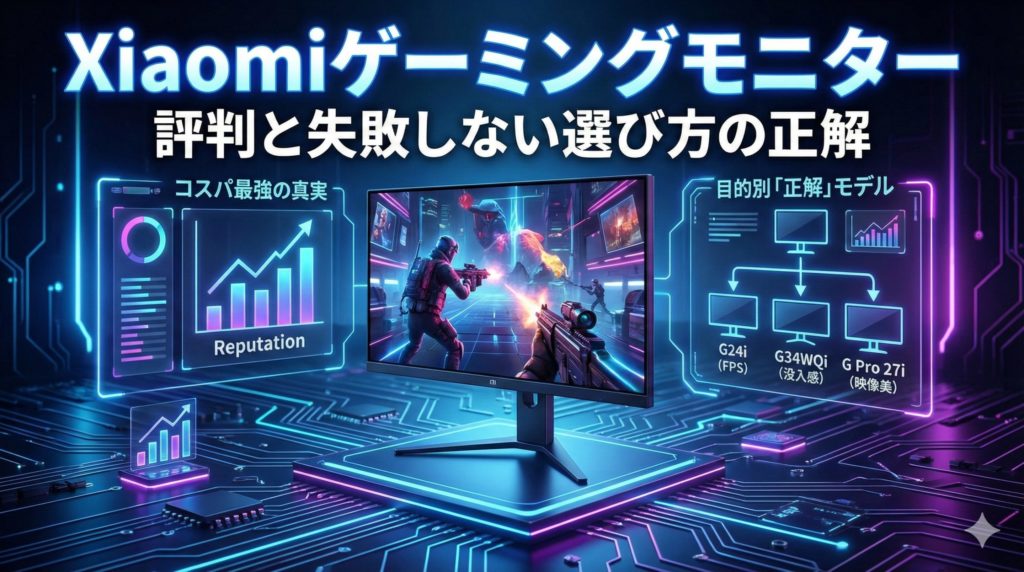 Xiaomiゲーミングモニターの評判や選び方のイメージ画像