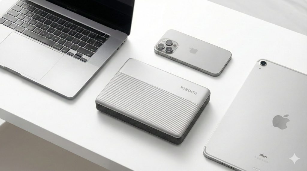 Apple製品と並べても違和感のないミニマルなデザインのXiaomi 1S