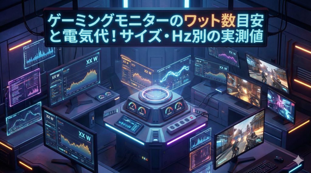 ゲーミングモニターのワット数と電気代のイメージ画像