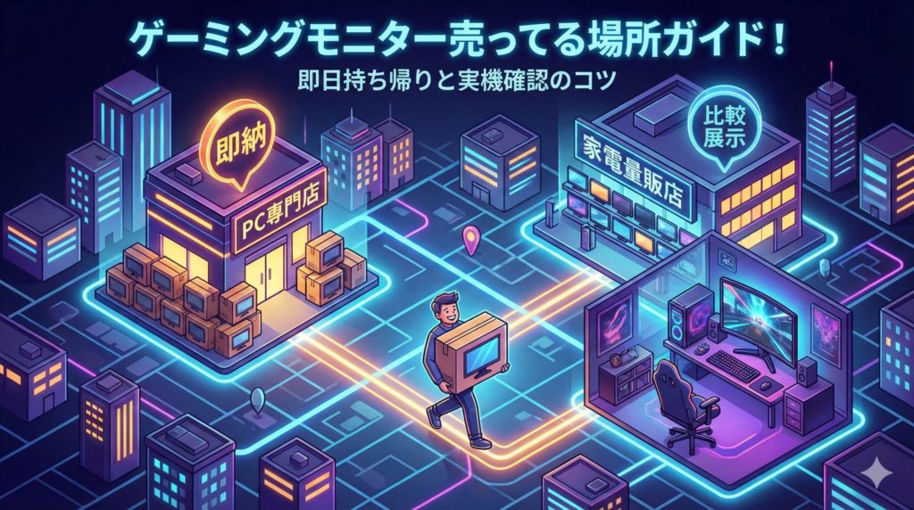 ゲーミングモニターが売ってる場所のイメージ画像