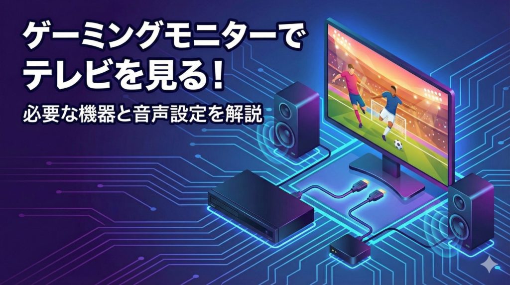 ゲーミングモニターでテレビを見る方法のイメージイラスト