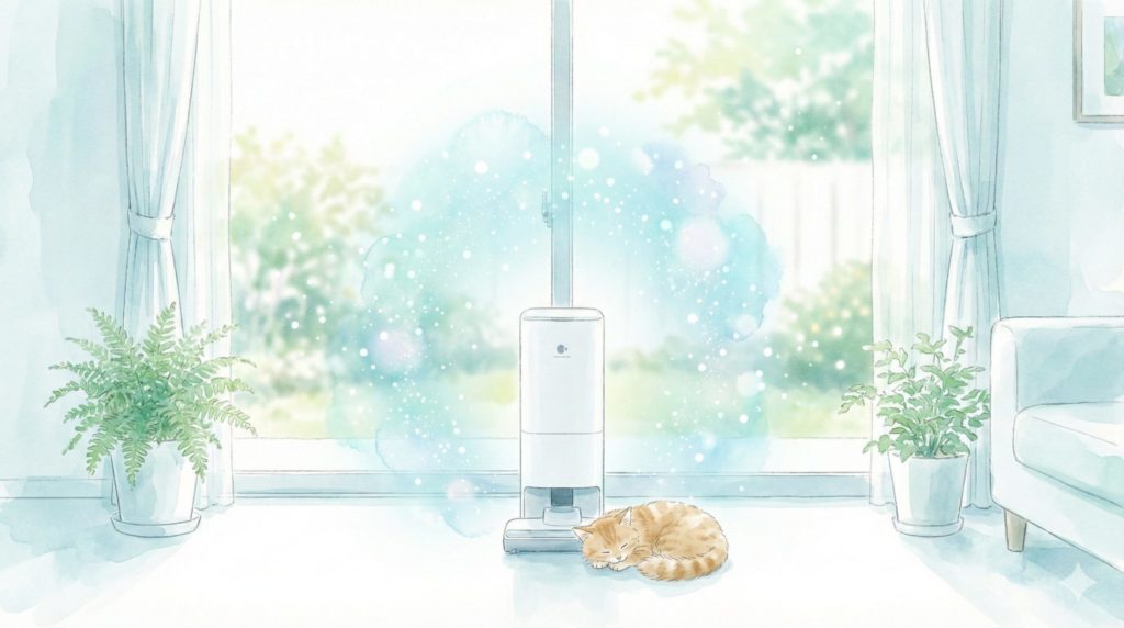 見えない空気の盾にゴミの臭いなどから部屋が守られてるイメージ