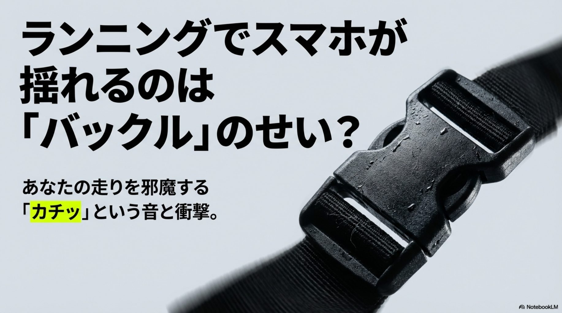 バックル式ポーチがランニングに不向き。バックルにフォーカスしたイメージ