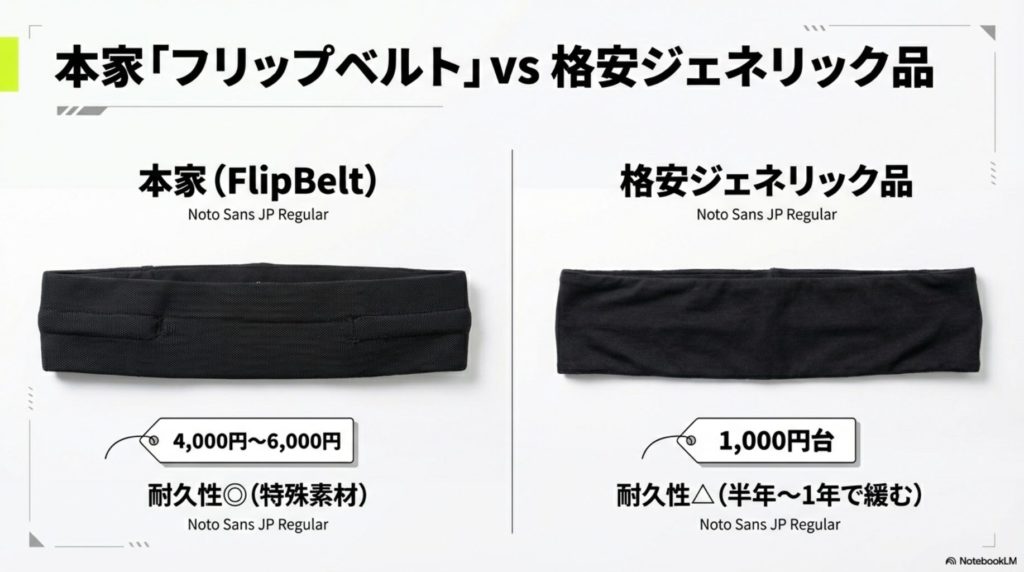 フリップペルトとジェネリック品の比較イメージ