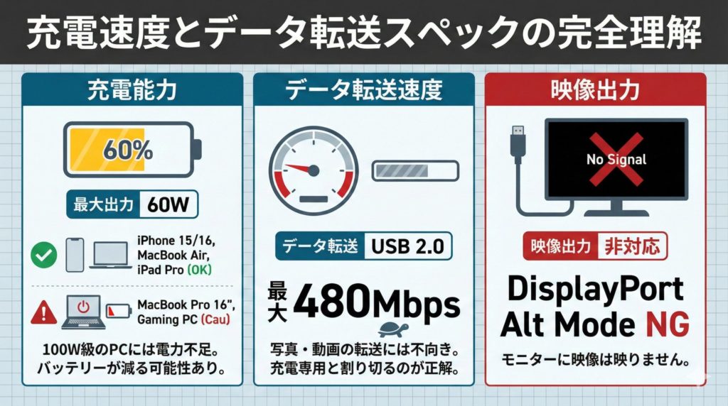 ケーブルとしての基本性能のインフォグラフィック
