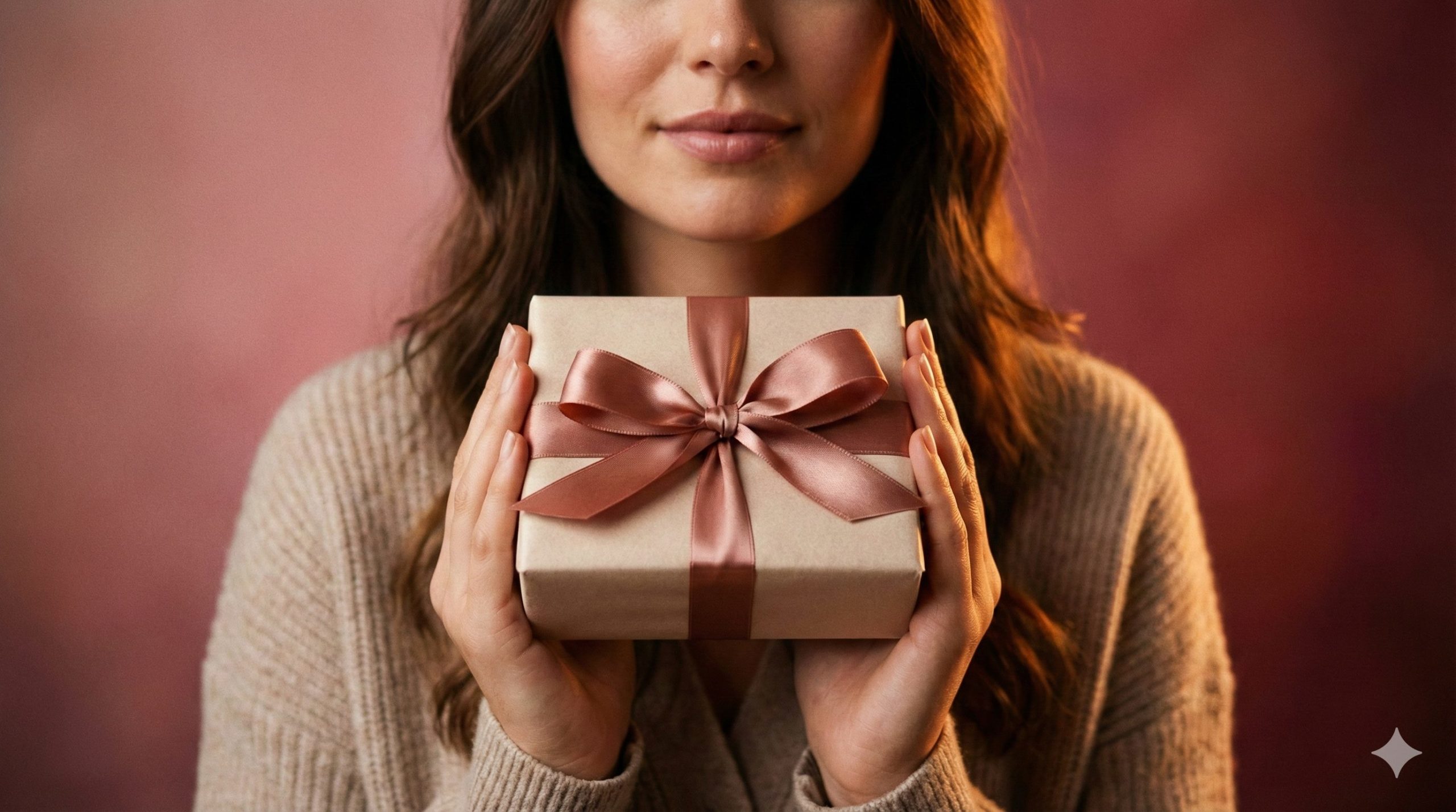バレンタインデーの本命へのプレゼントを手に持っている女性のイメージ